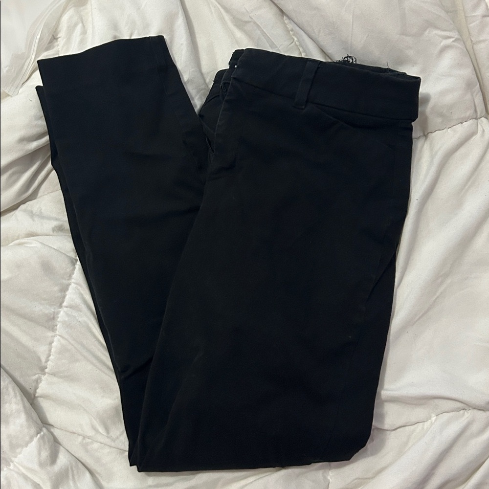 Black Slim Fit Pixie Cut Pants